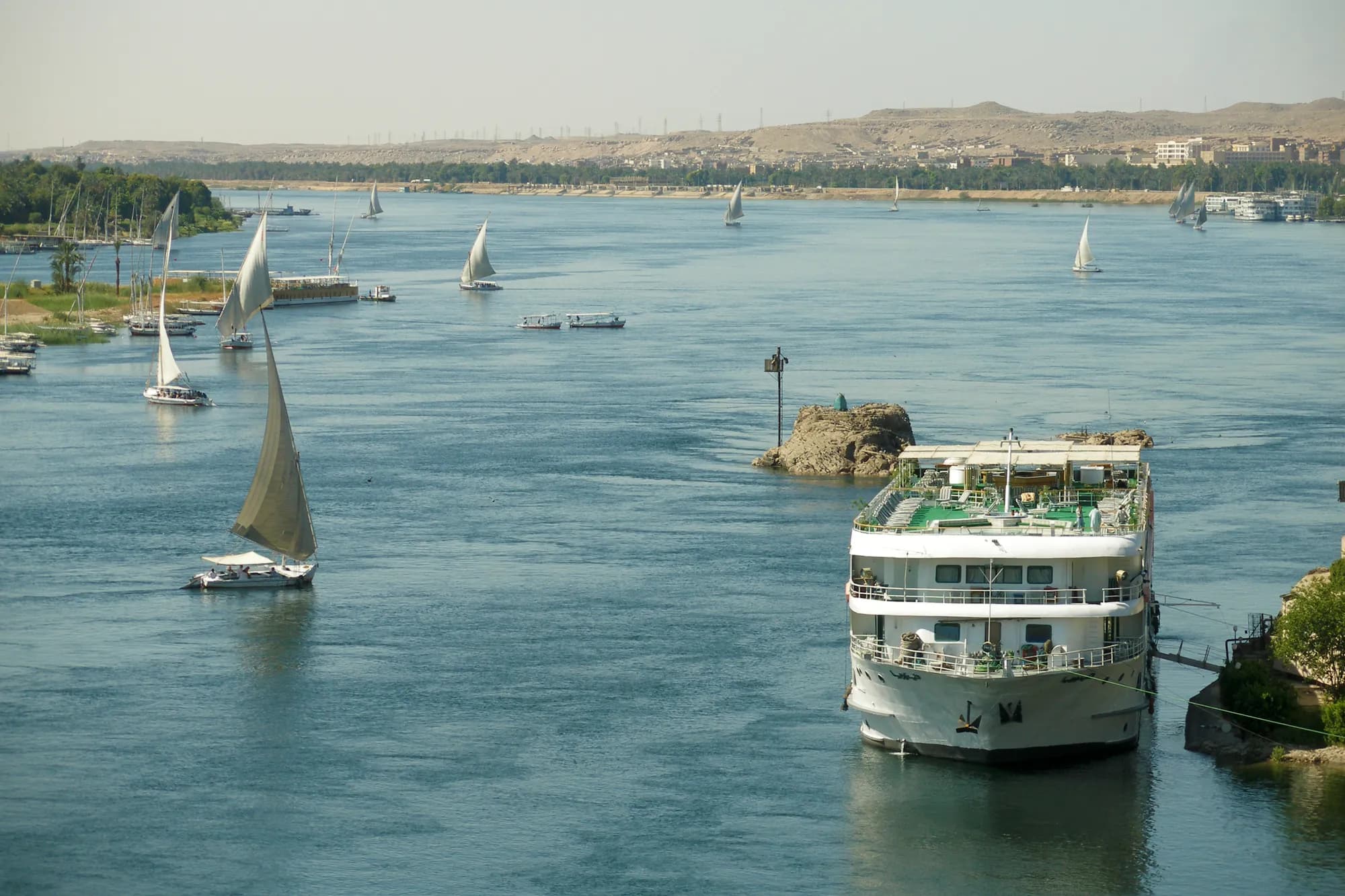 Feluccas on the Nile at Aswan