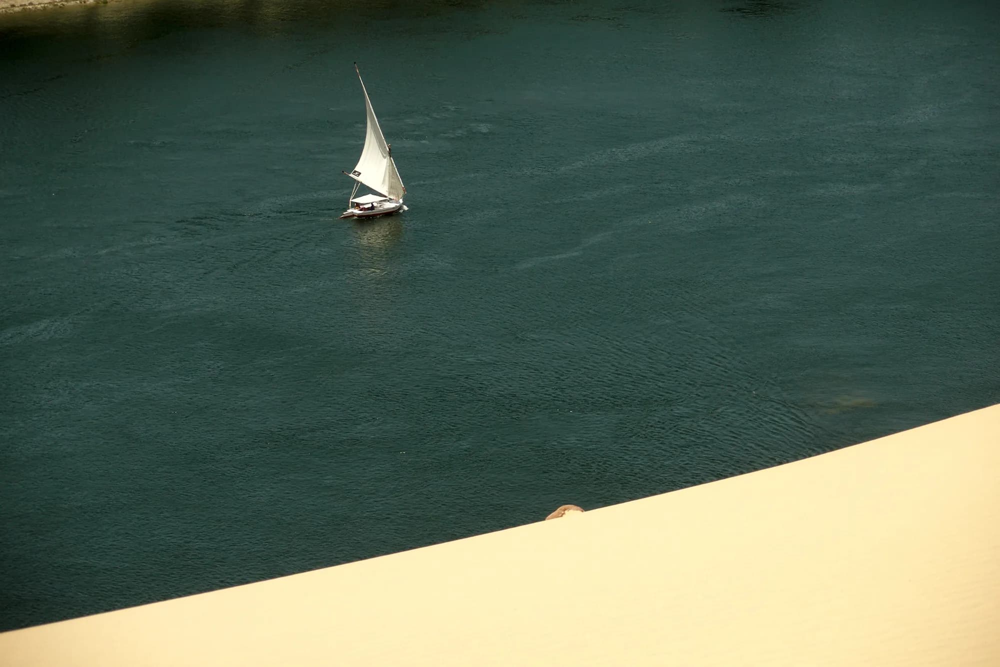 Single felucca on the Nile